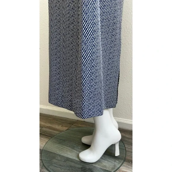 Vintage 70s Maxi Hostess Dress Collar Long Sleeve Talon Zip Blue Size Small - Picture 6 of 8